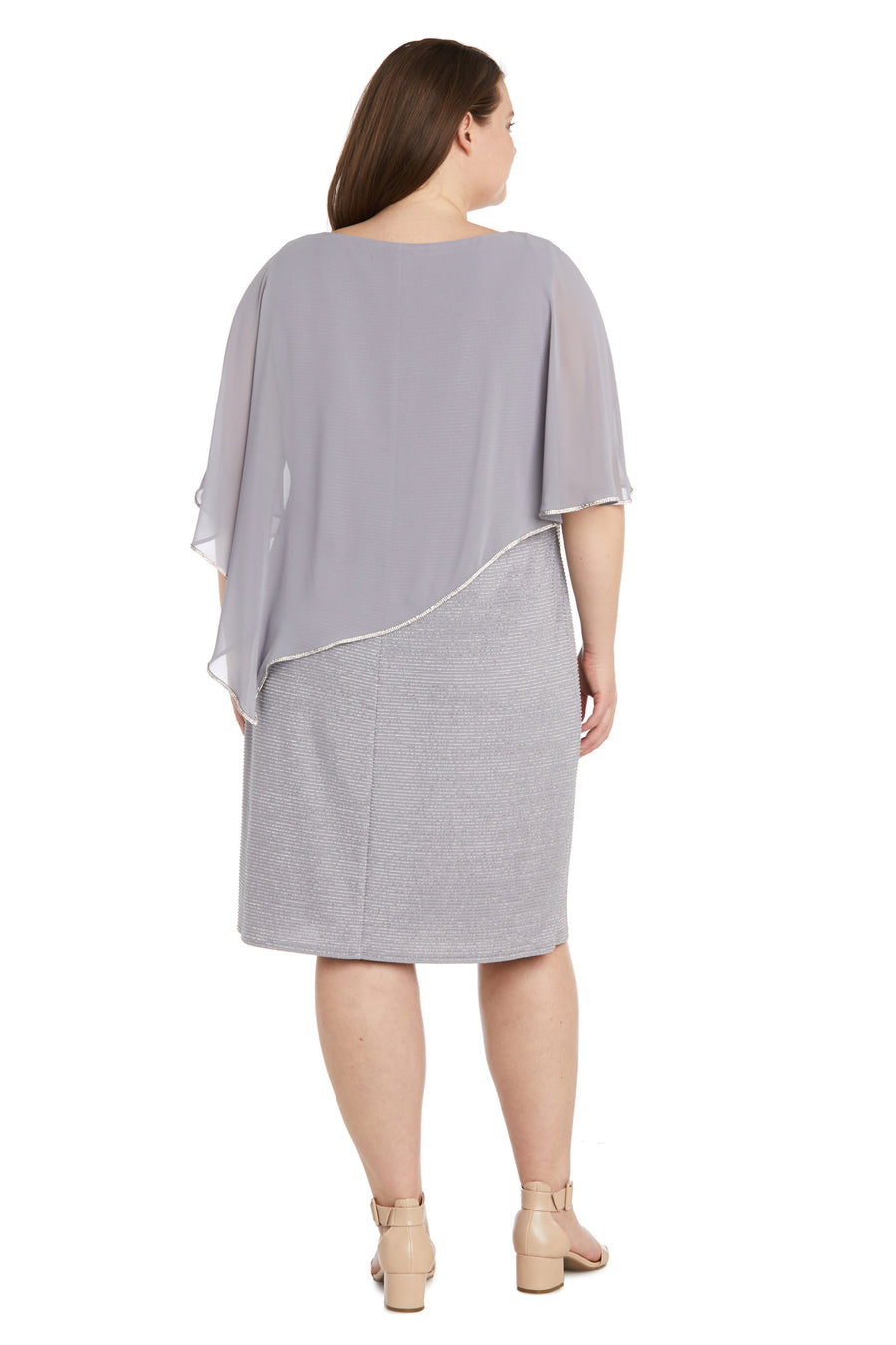 R&M Richards 97446W Short Plus Size Poncho Dress