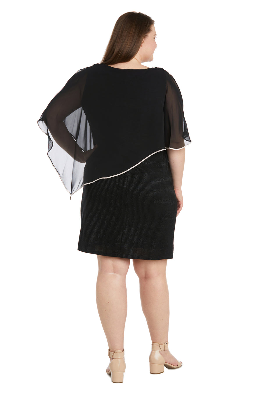 R&M Richards 97446W Short Plus Size Poncho Dress