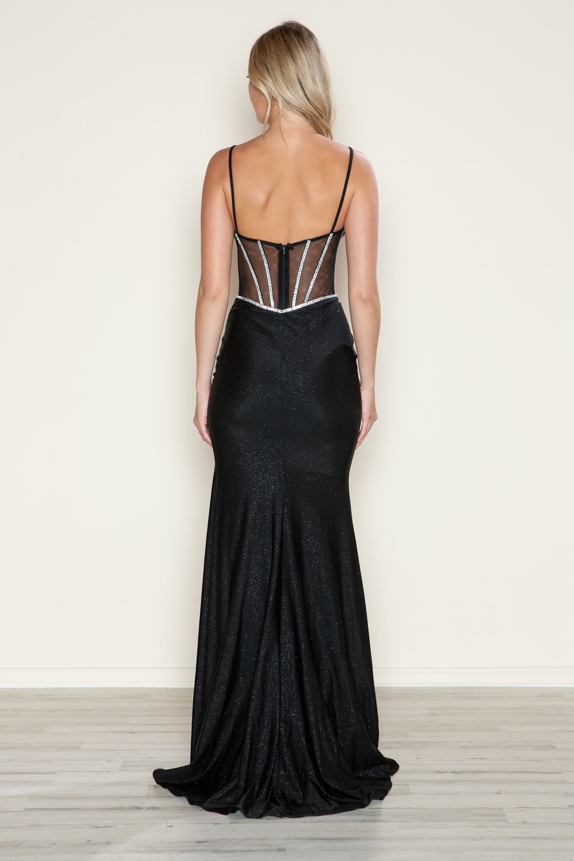 Poly USA 9748 Long Formal Glitter Prom Dress