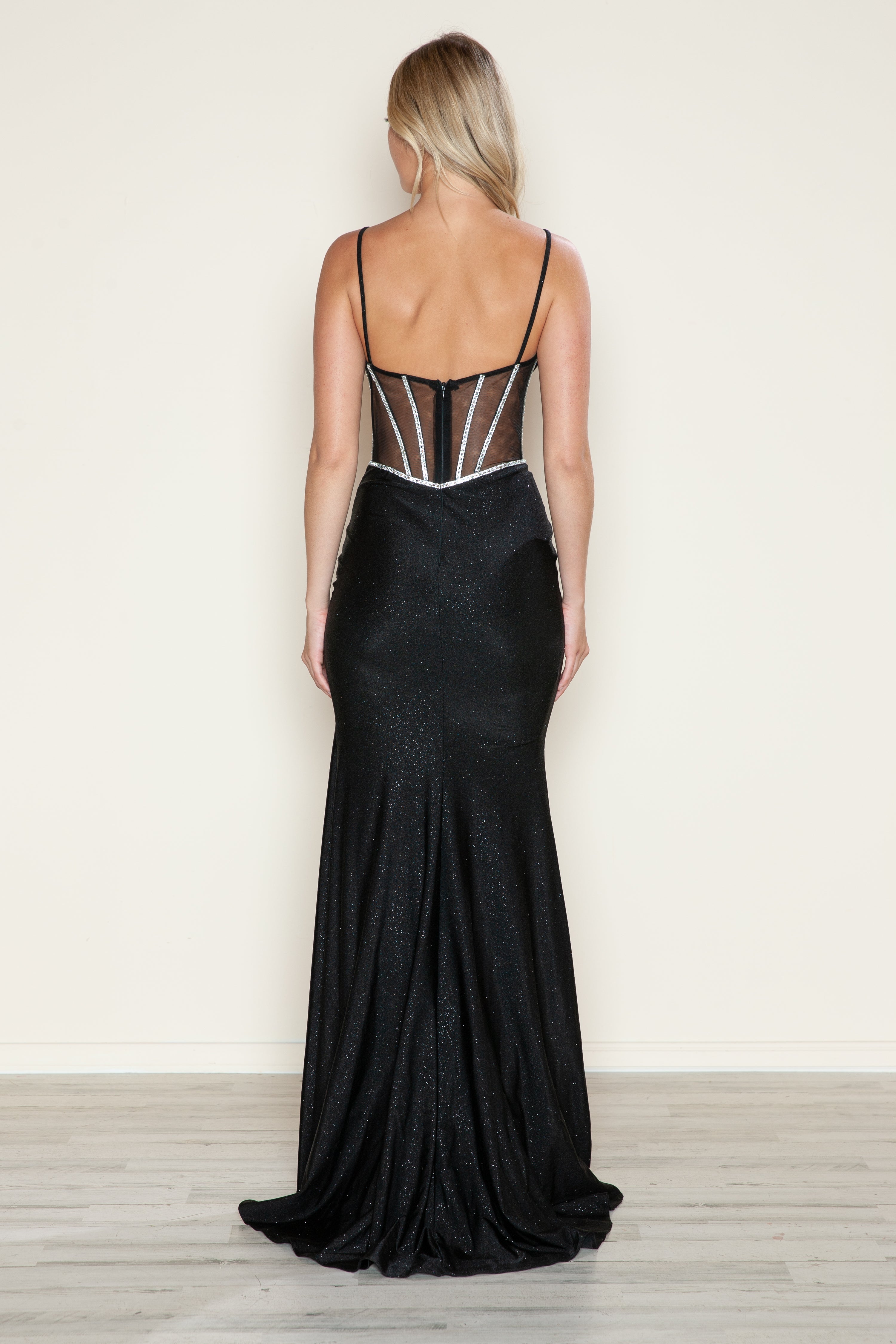 Black Poly USA 9748 Long Formal Glitter Prom Dress for $228.0 – The