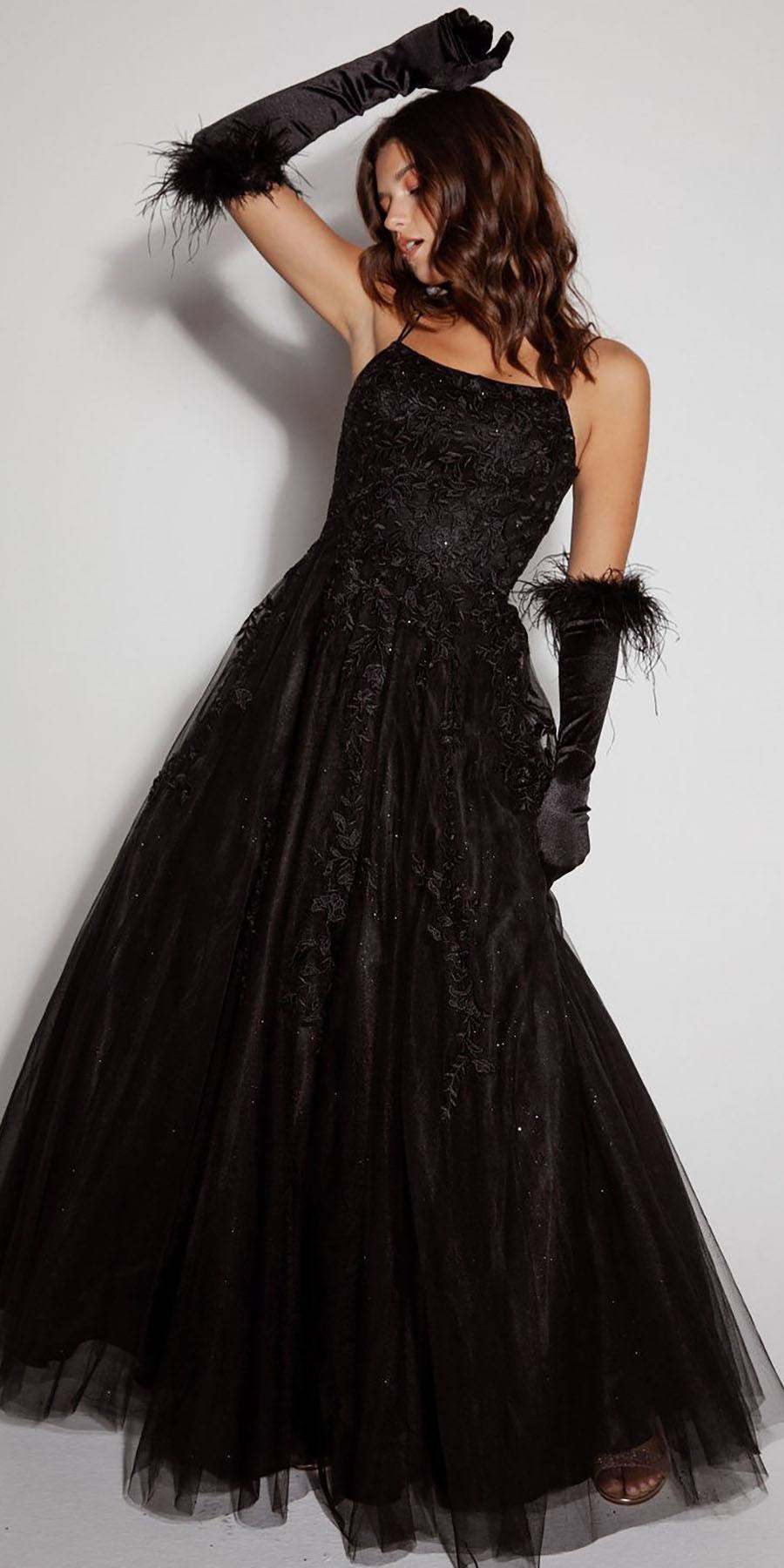 Prom Dresses Long Formal Lace Prom A Line Dress Eureka Fashion 9757 Black