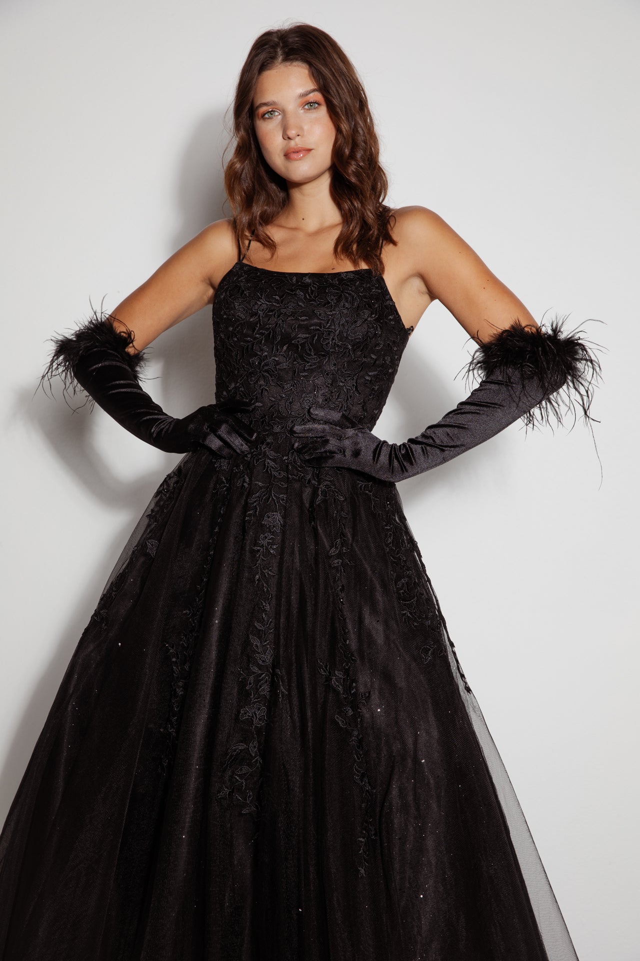 Prom Dresses Long Formal Lace Prom A Line Dress Eureka Fashion 9757 Black