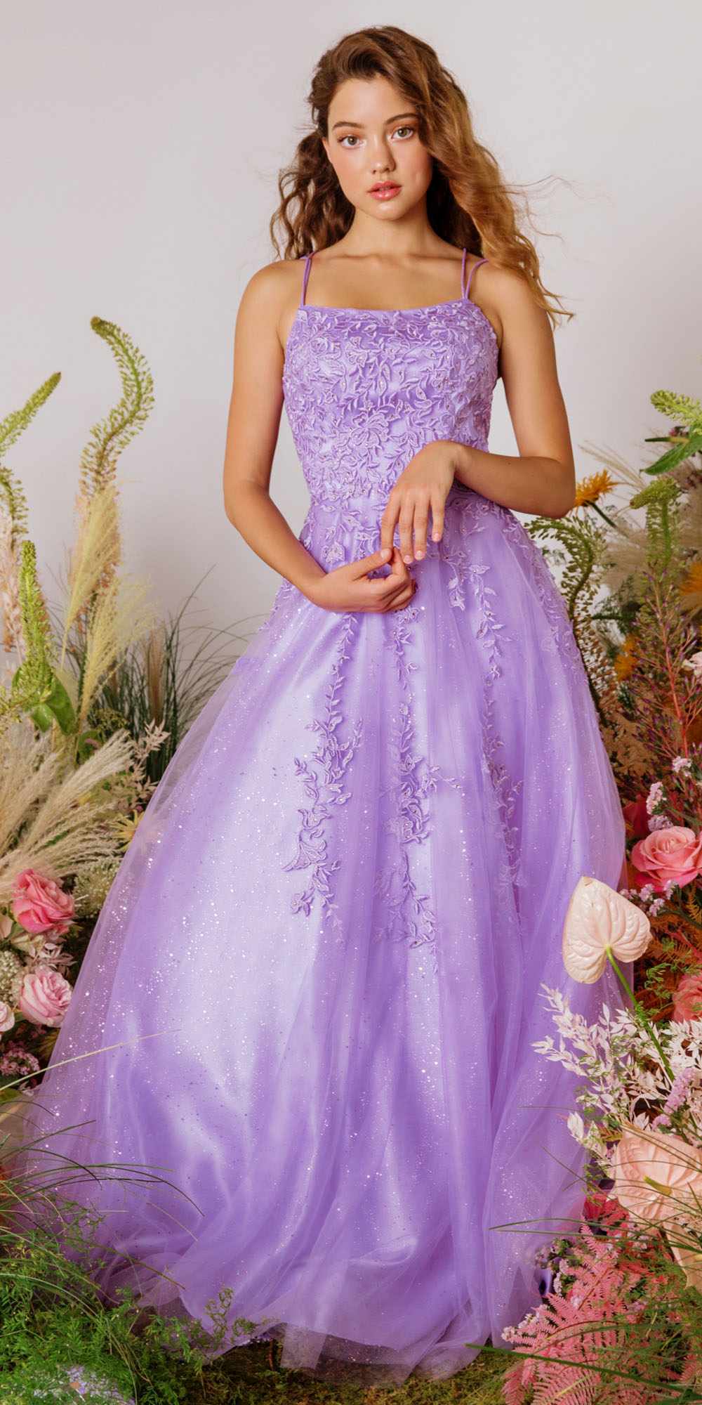 Prom Dresses Long Formal Lace Prom A Line Dress Eureka Fashion 9757 Lilac