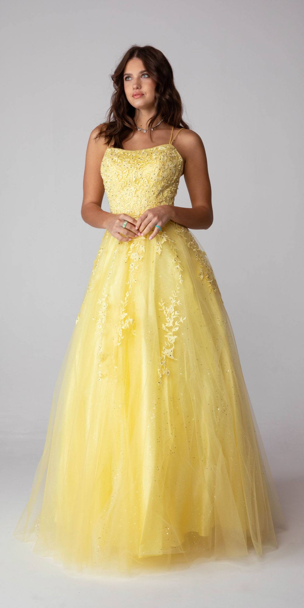Prom Dresses Long Formal Lace Prom A Line Dress Eureka Fashion 9757 Yellow
