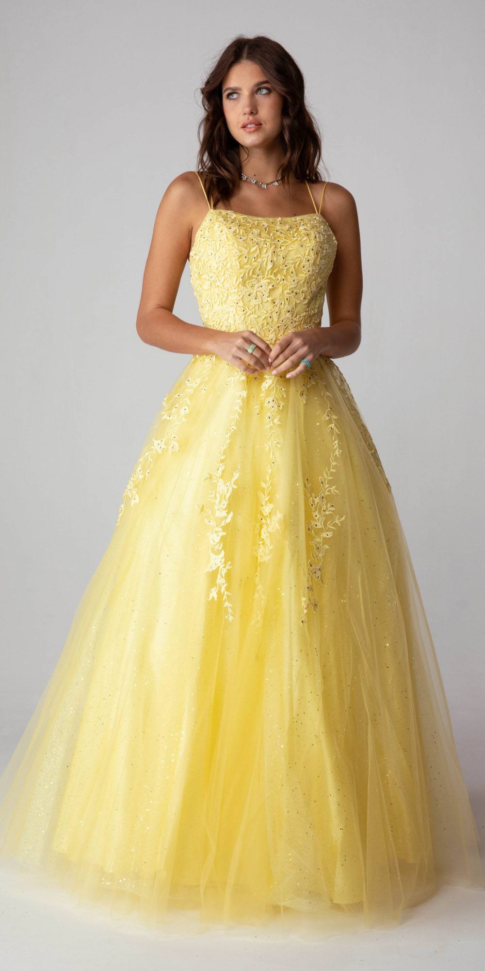Prom Dresses Long Formal Lace Prom A Line Dress Eureka Fashion 9757 Yellow