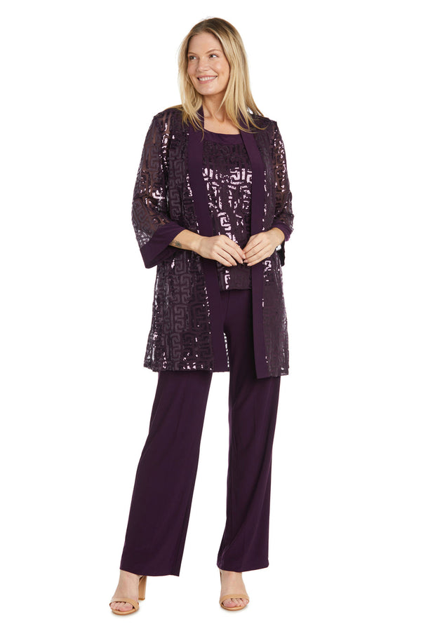 Long Formal Pant Set Sequins R&M Richards 9761