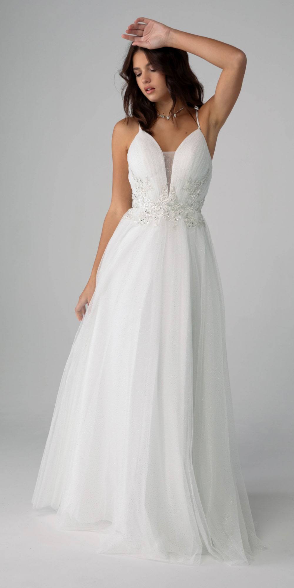 Wedding Dresses Long Glitter Bridal Wedding Dress Eureka Fashion 9797 Off White