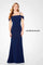Formal Dresses Long Beaded Formal Evening Gown Navy Blue