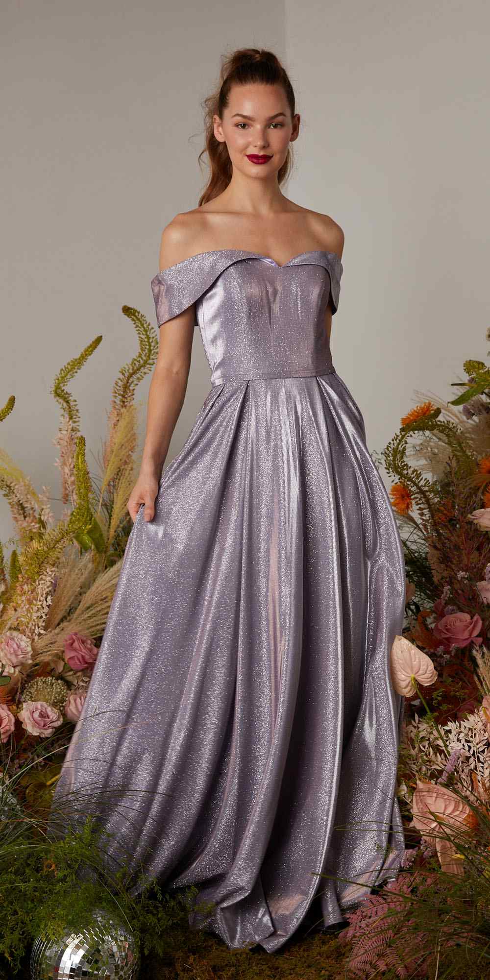 Prom Dresses Long Formal Prom Metallic A Line Dress Eureka Fashion 9809 Lavender