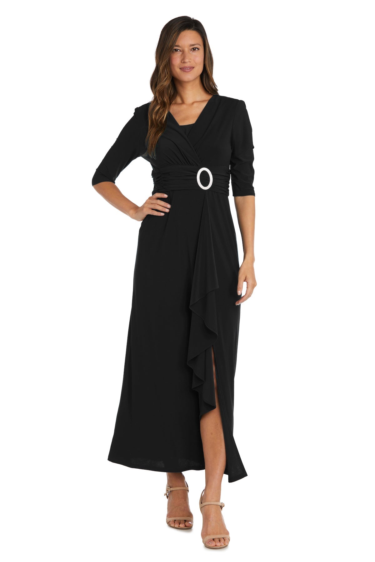 R&M Richards 9826 Long Wrap Gown Formal Evening Dress