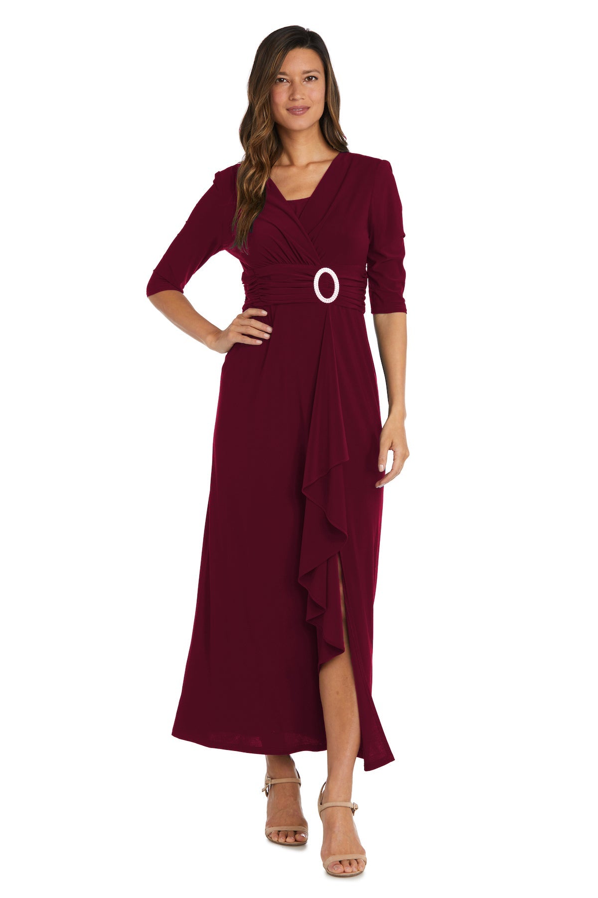 R&M Richards 9826 Long Wrap Gown Formal Evening Dress