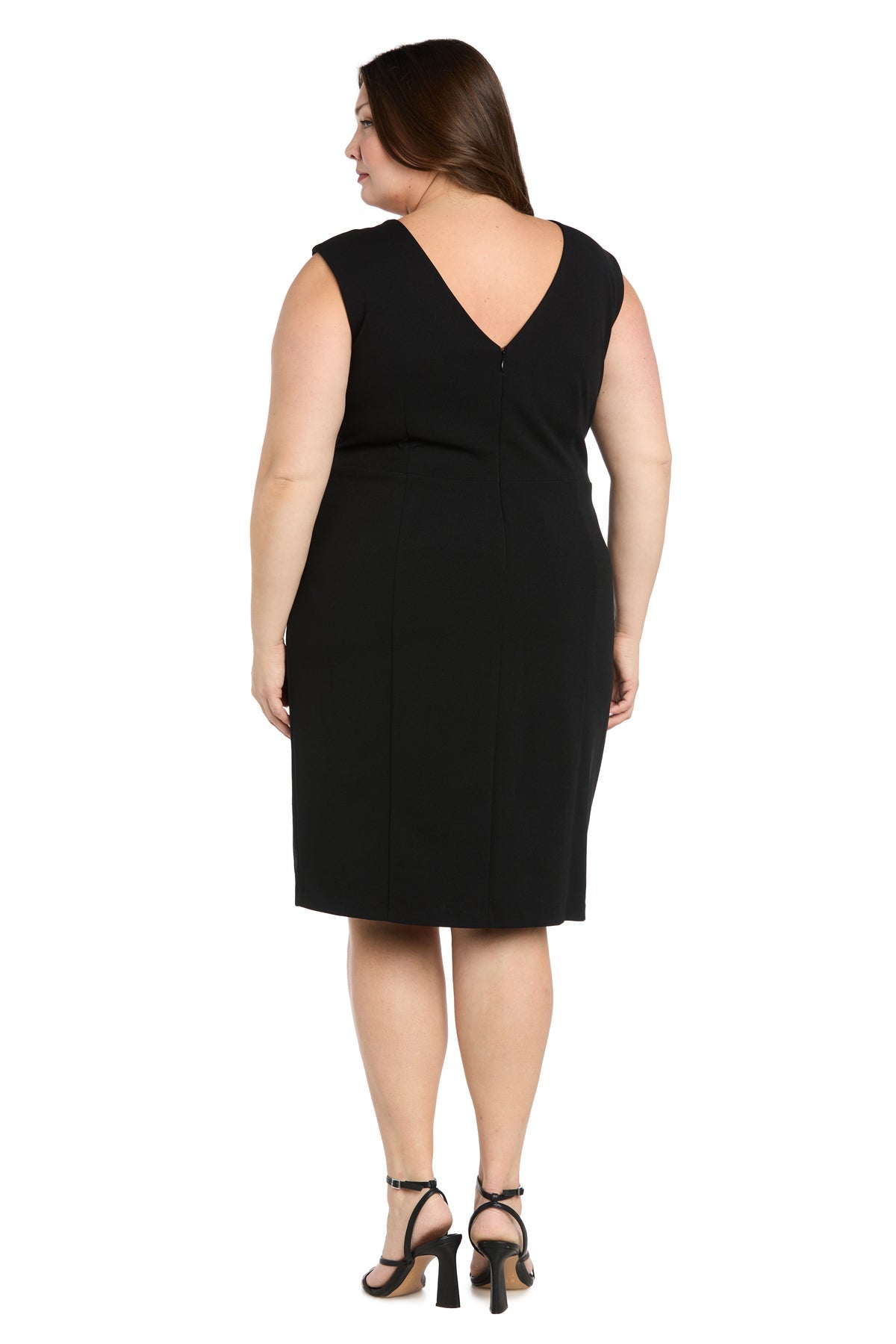 Plus Size Dresses Fitted Short Cocktail Plus Size Dress R&M Richards 9831W Black