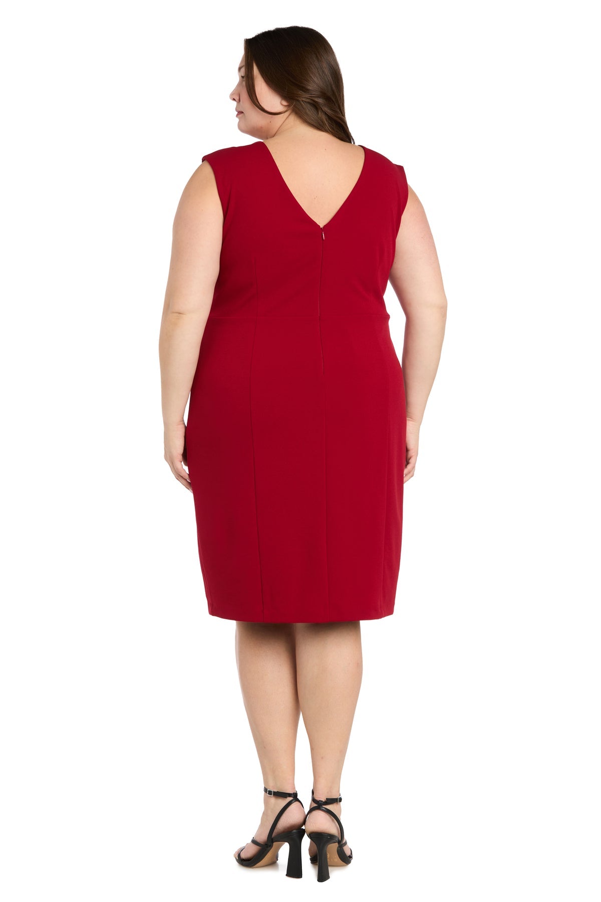 Plus Size Dresses Fitted Short Cocktail Plus Size Dress R&M Richards 9831W Red