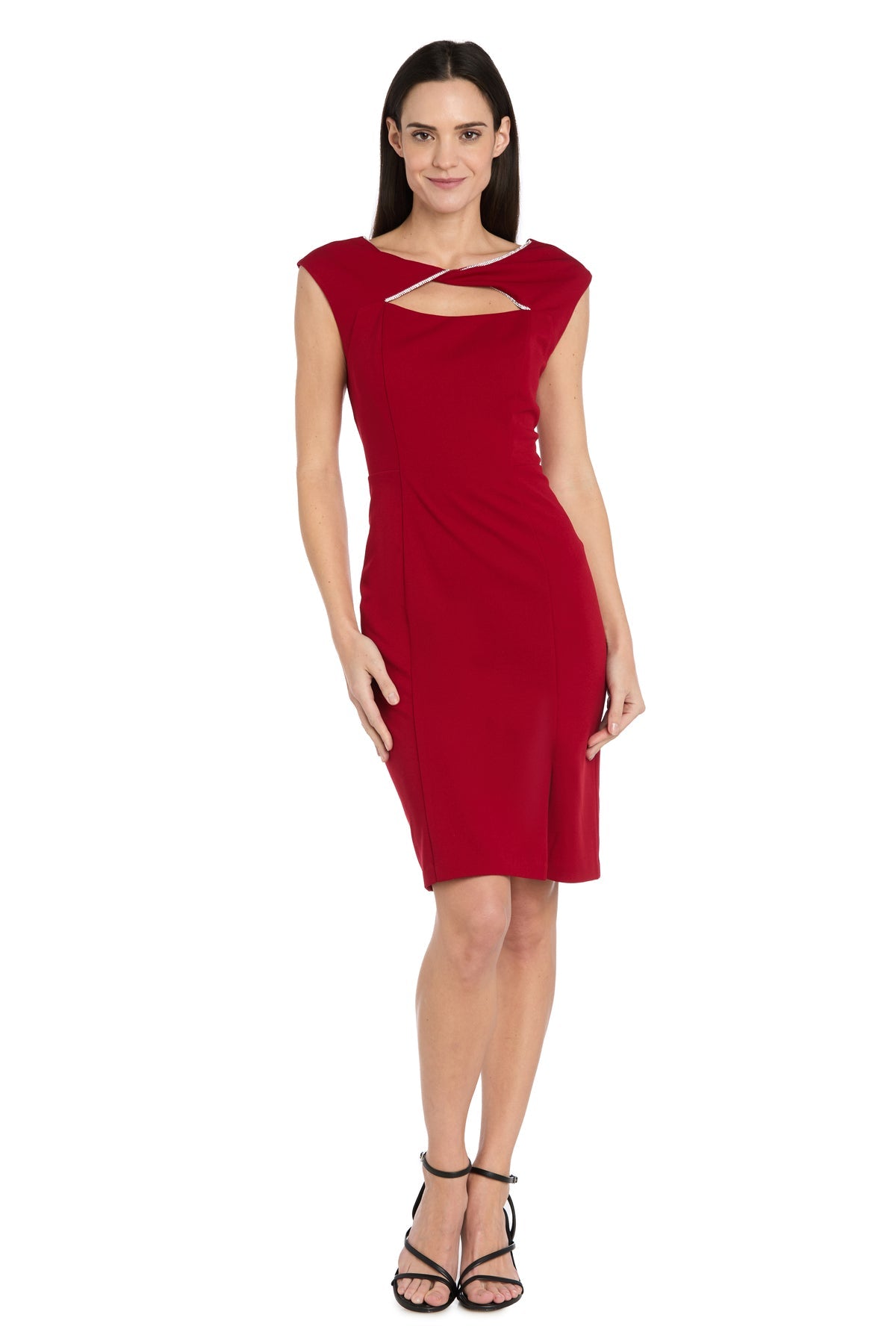 Cocktail Dresses Mini Fitted Cocktail Short Dress R&M Richards 9831 Red