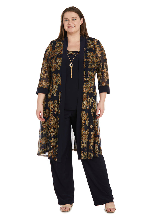 Plus Size Print Pant Set Formal R&M Richards 9844W