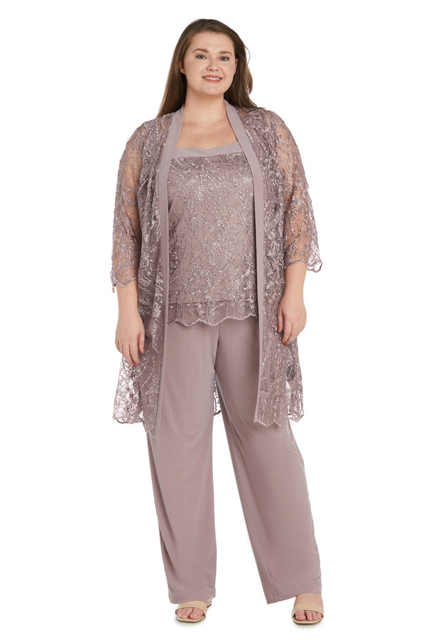Plus Size Sequins Pant Set Set R&M Richards 9862W