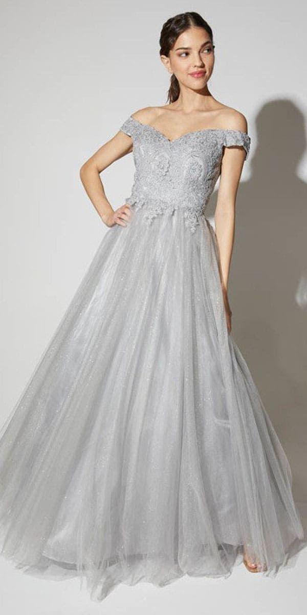 Prom Dresses A Line Lace Applique Long Formal Prom Dress Eureka Fashion 9899 Silver