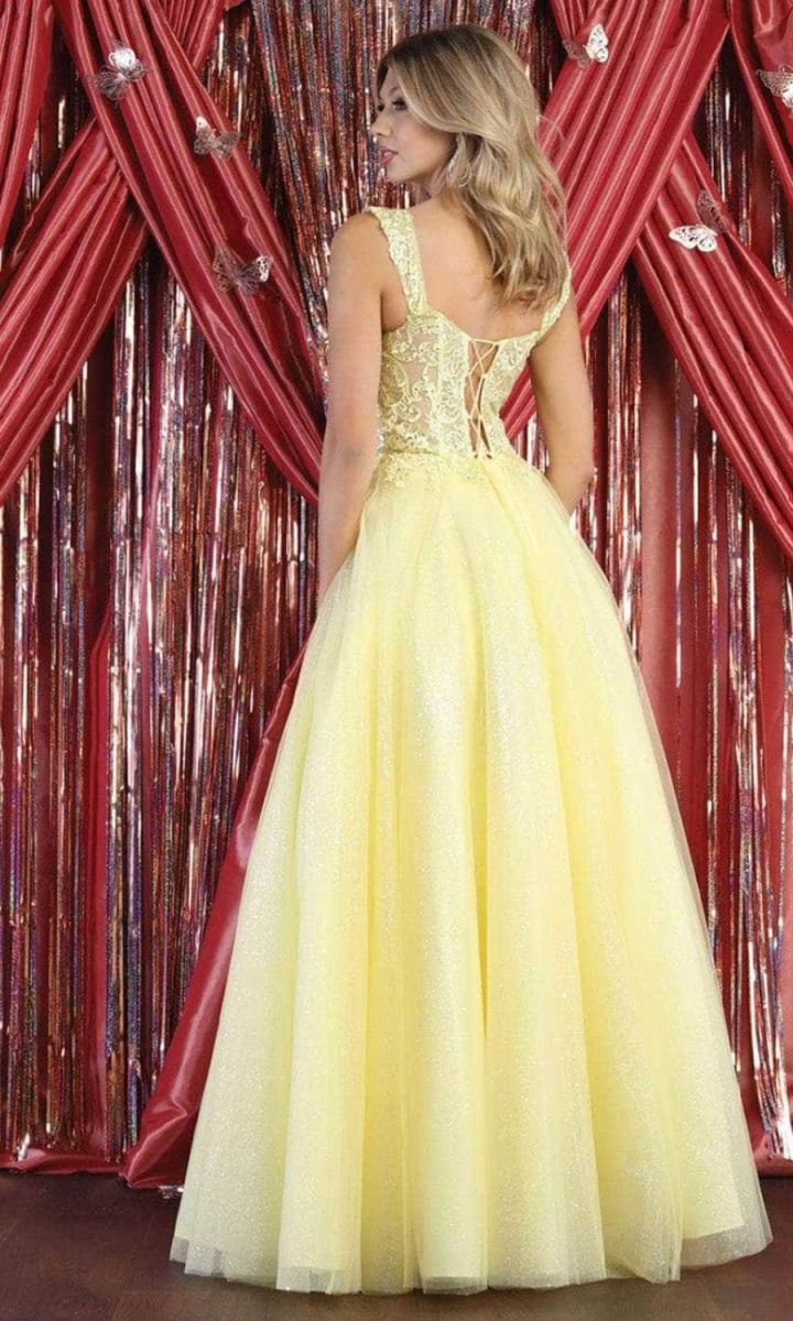 Off-the-Shoulder Floor-Length Tulle Prom Ball Gown May Queen LK194