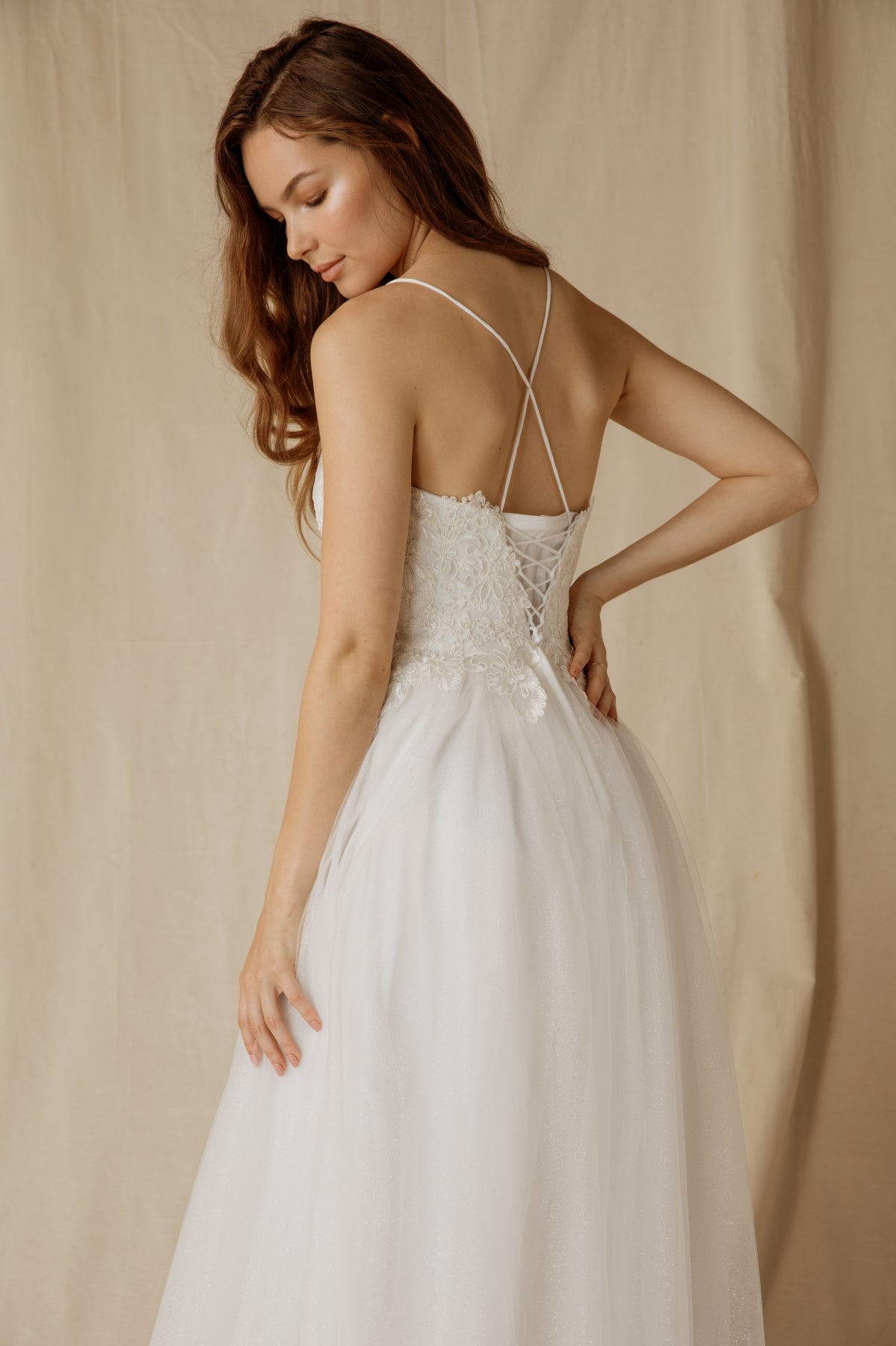 Wedding Dresses Lace Applique Long A Line Wedding Dress Eureka Fashion 9901 Off White