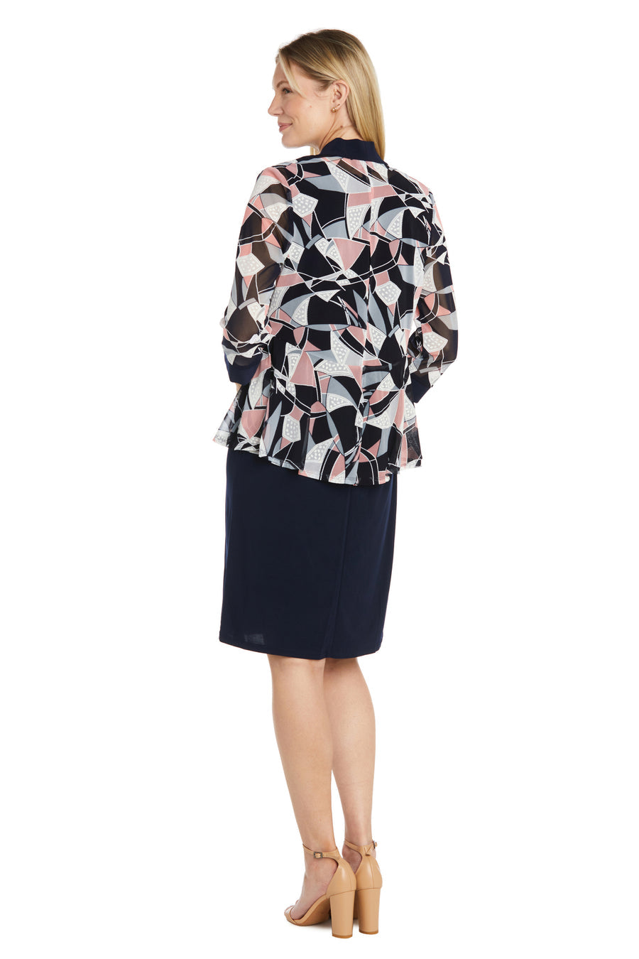 R&M Richards 9903 Print Short Mother of the Bride Jacket Dress