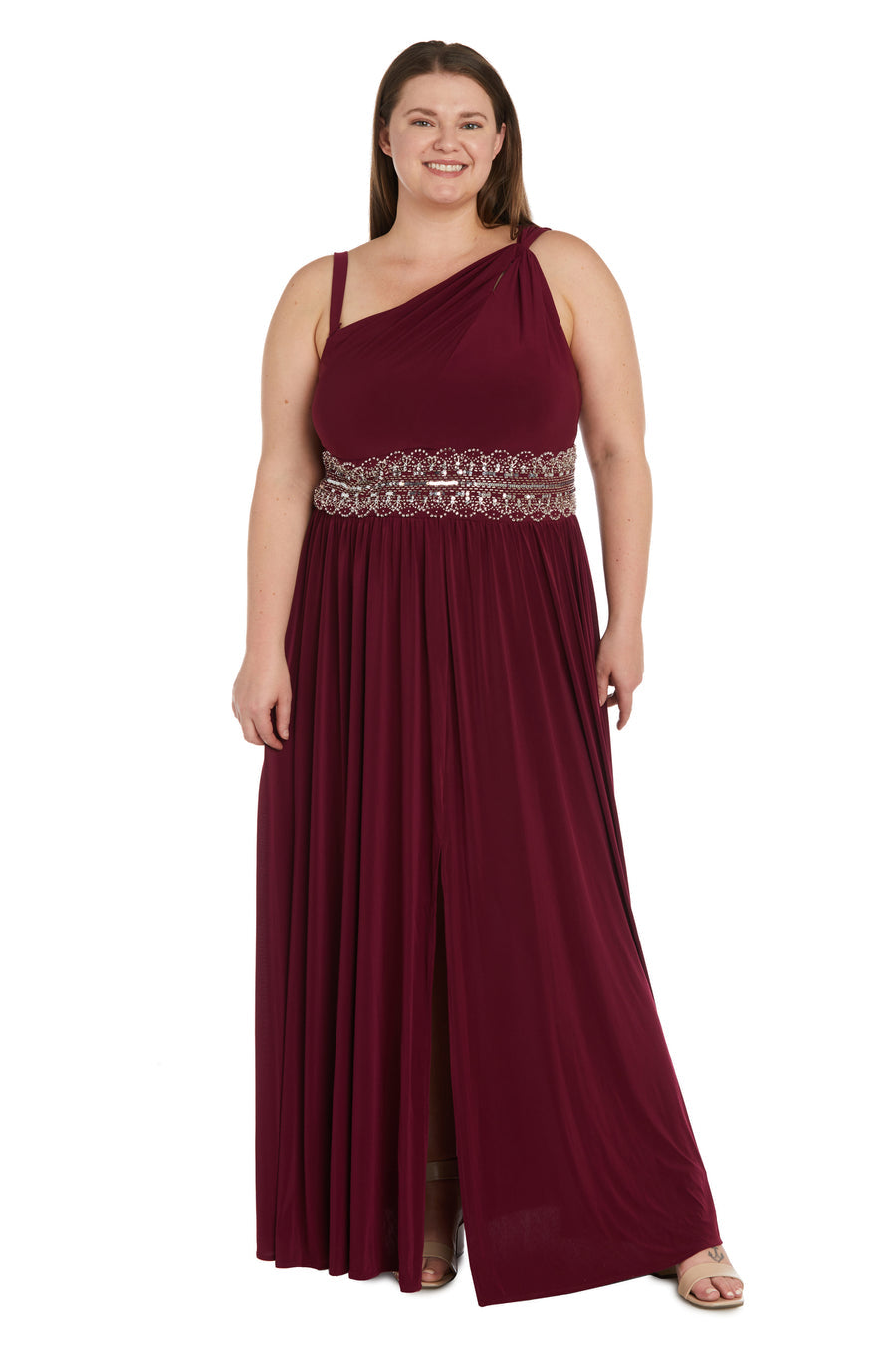 Merlot R&M Richards 9909W Long Evening Plus Size Formal Dress for $119