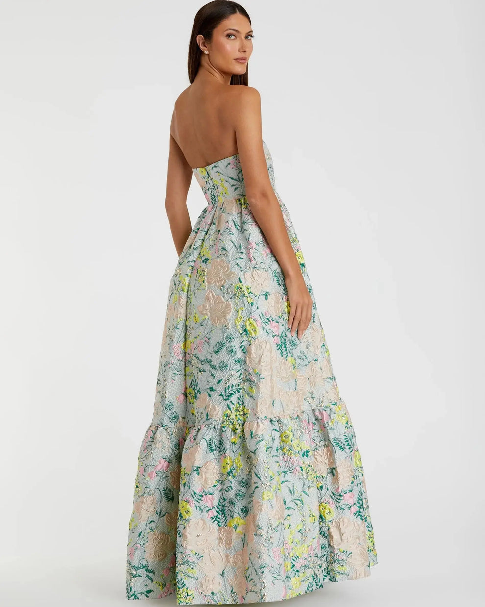 Prom Dresses Long Formal A Line Floral Petite Prom Dress Mac Duggal 9911604P Pastel Multi
