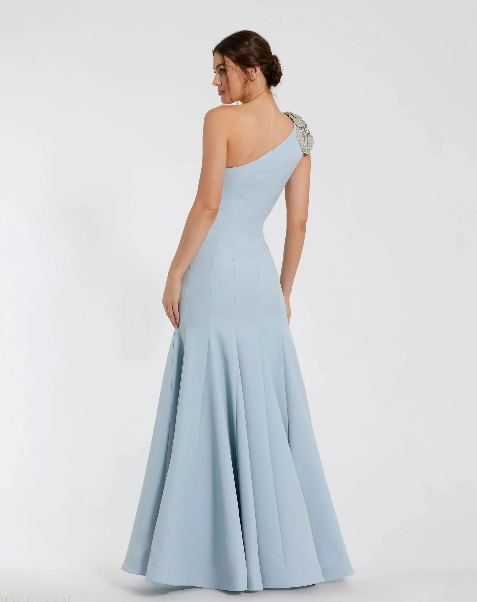 Formal Dresses Long Mermaid Formal Petite Dress Mac Duggal 9911810P Powder Blue