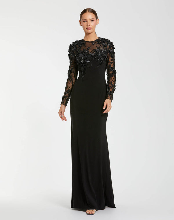 Illusion Floor-Length Lace Formal Sheath Mac Duggal 9911841P