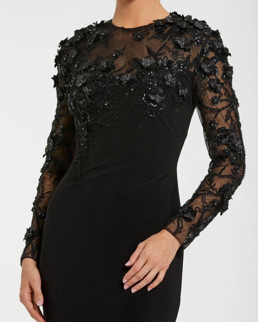 Illusion Floor-Length Lace Formal Sheath Mac Duggal 9911841P