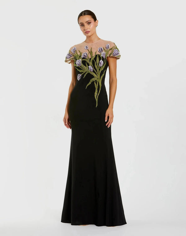 Illusion Floor-Length Mesh Formal Sheath Column Mac Duggal 9911912P