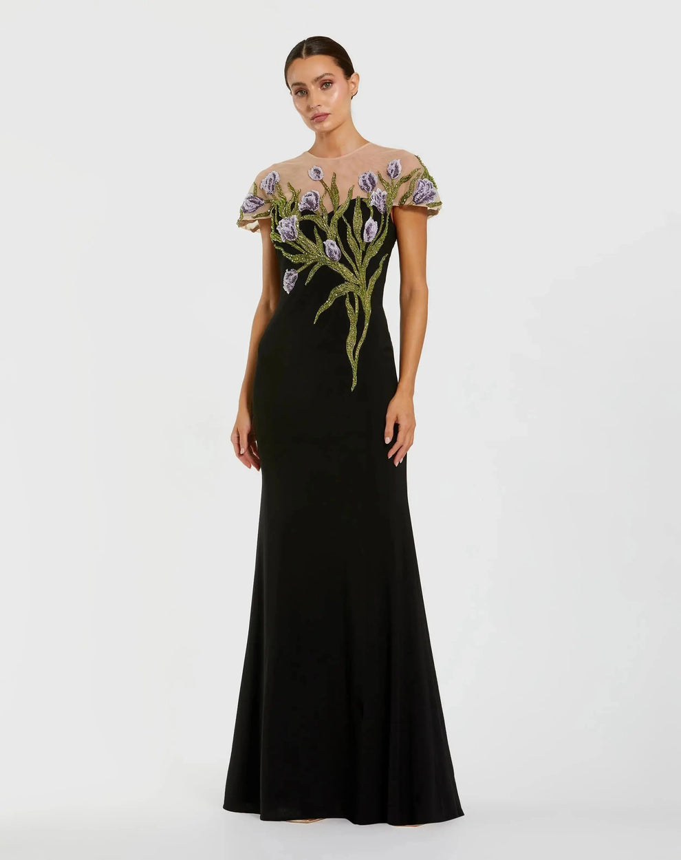Illusion Floor-Length Mesh Formal Sheath/Column Mac Duggal 9911912P