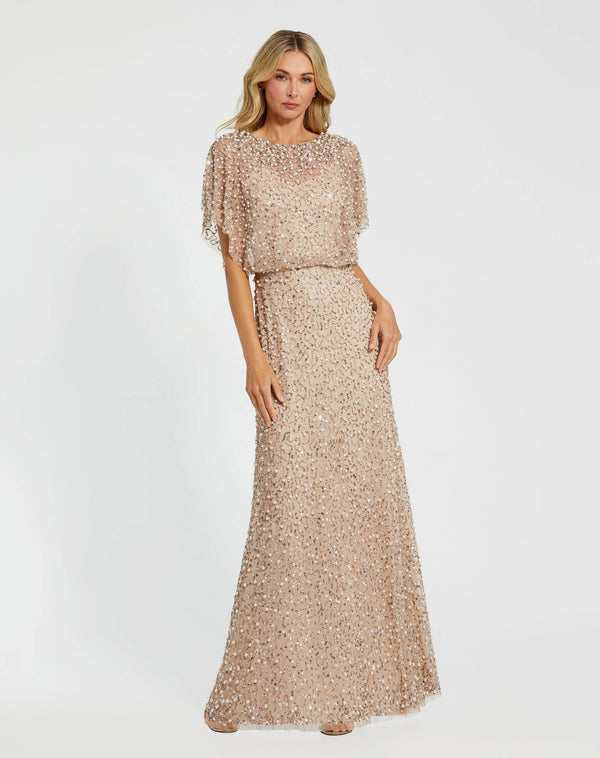 Long Formal Sequin Beaded Mother of the Bride Petite Dress Mac Duggal 9914523P