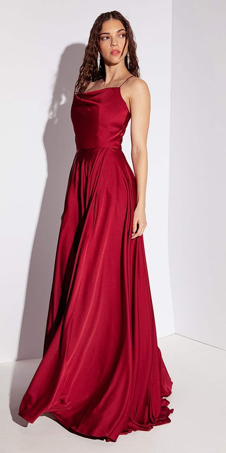 Prom Dresses A Line Long Formal Slit Prom Dress Eureka Fashion 9916 Burgundy