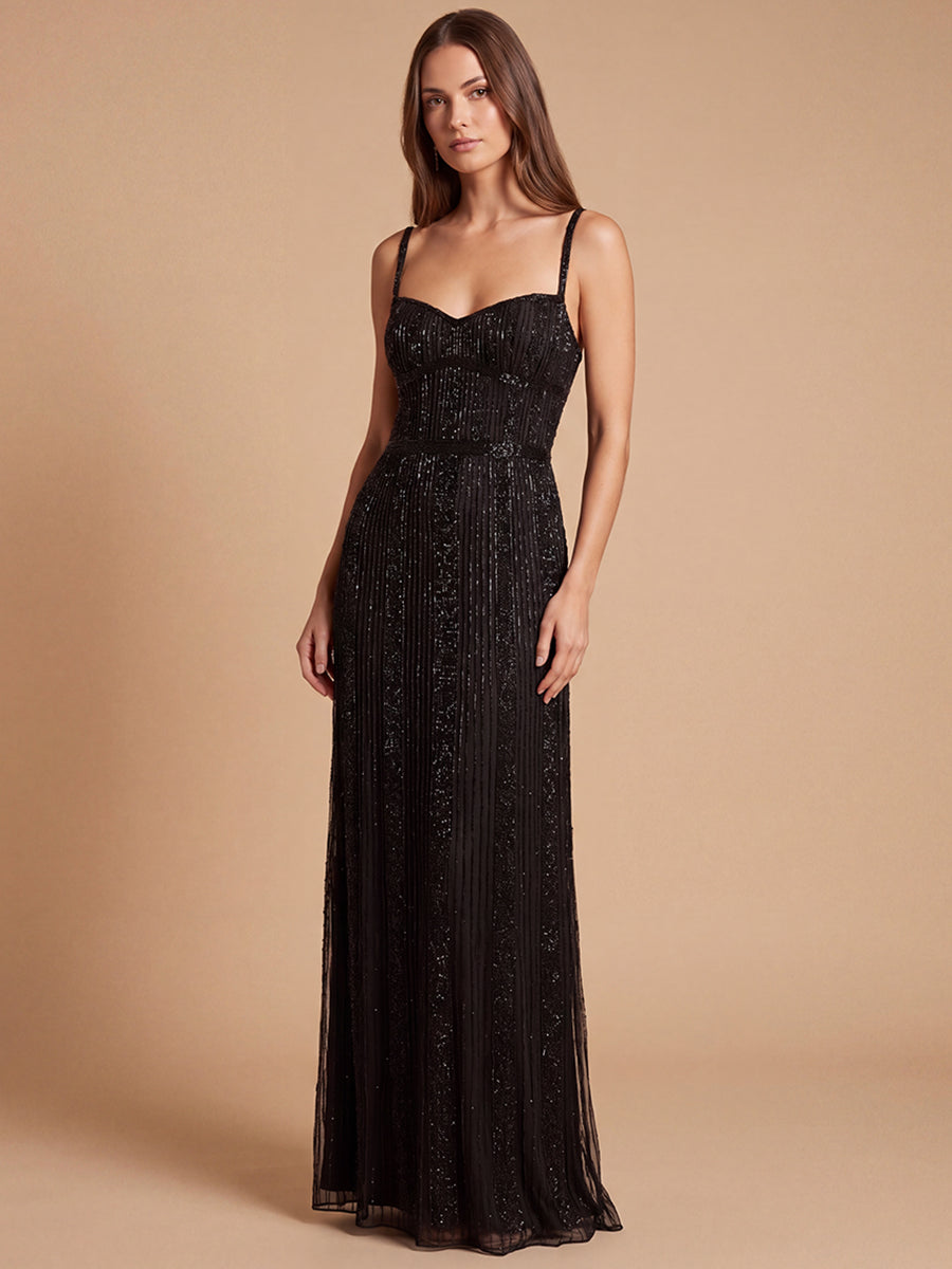Sweetheart Floor-Length Sequin Formal Sheath Lara 9917