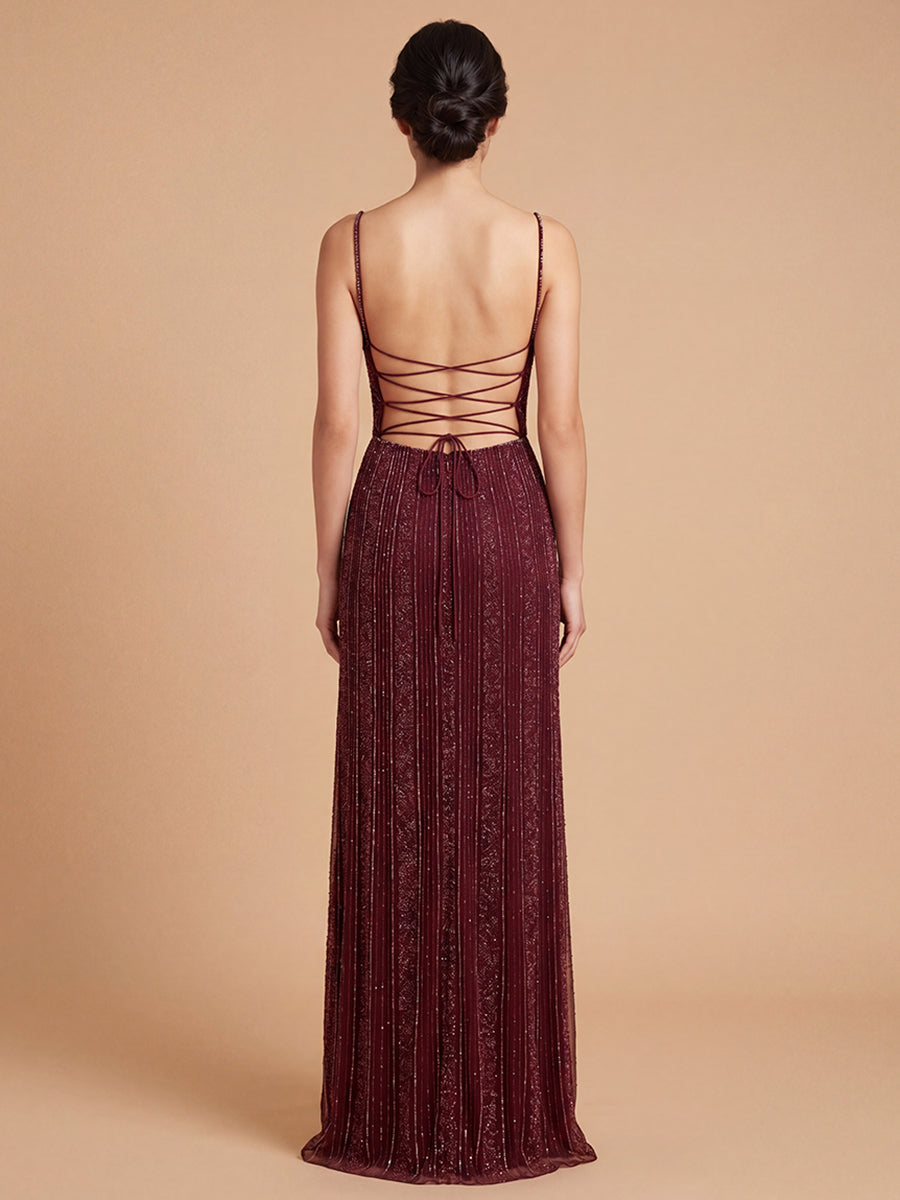 Sweetheart Floor-Length Sequin Formal Sheath Lara 9917