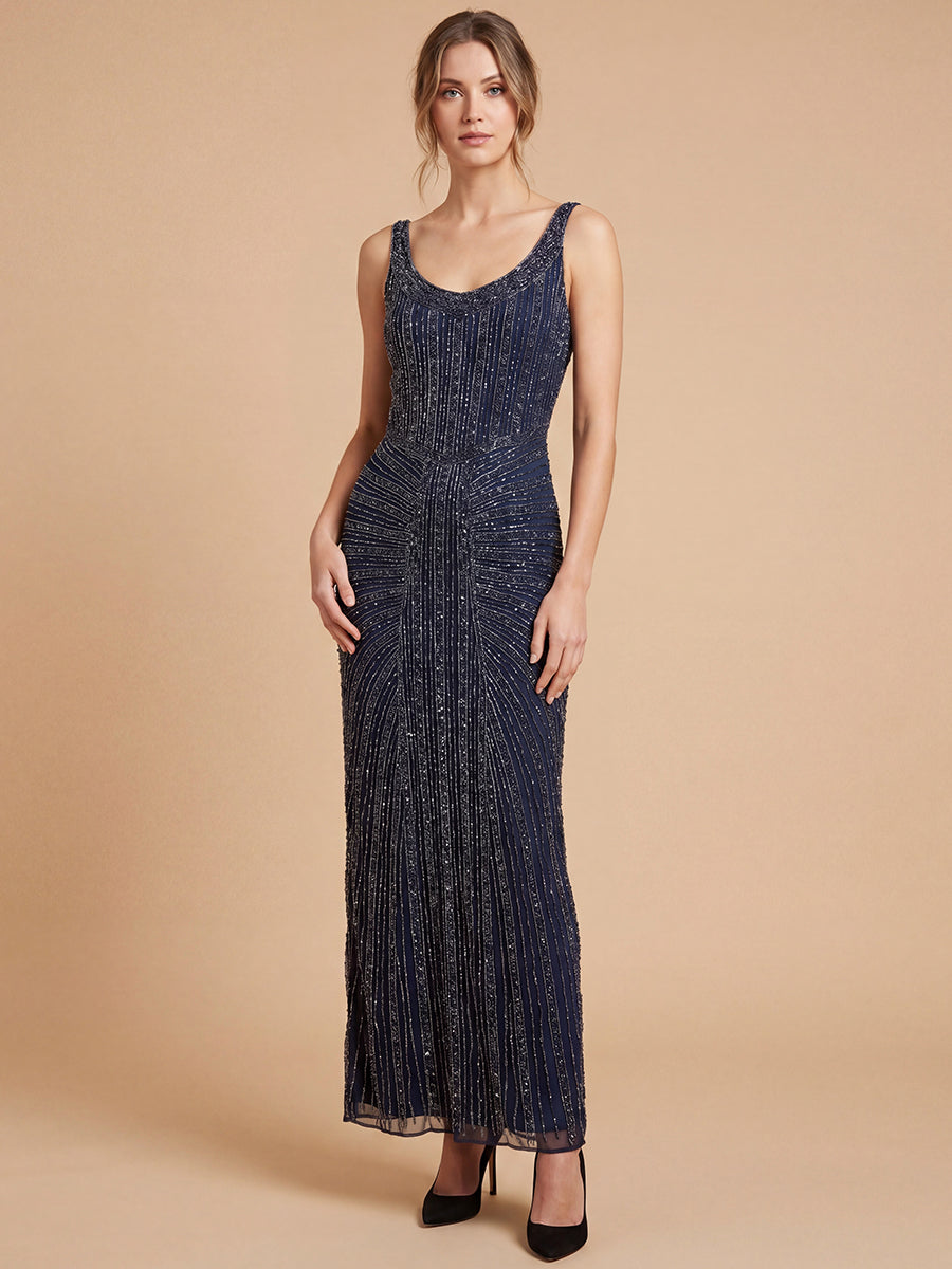 Scoop Floor-Length Sequin Formal Sheath Lara 9920