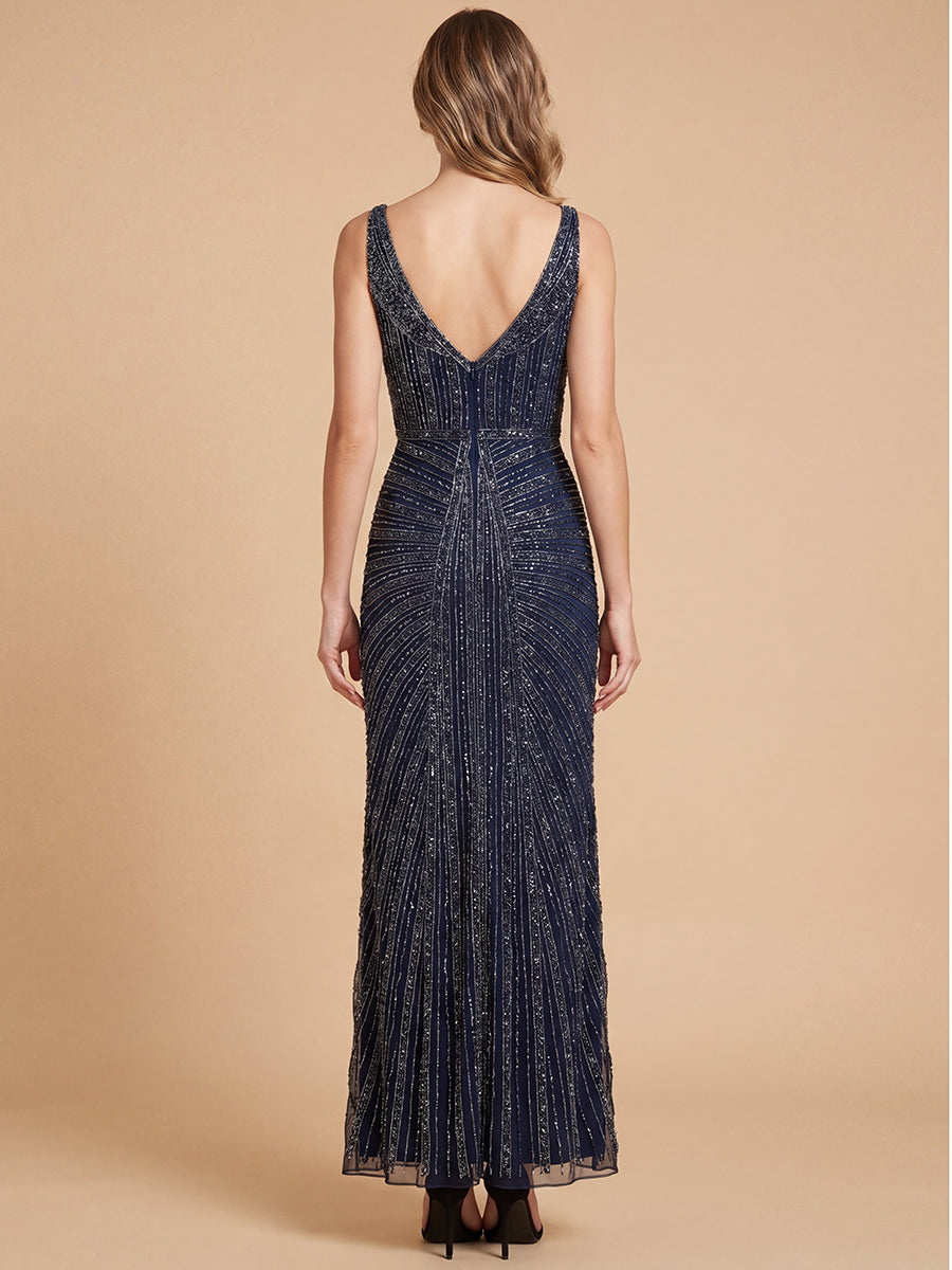 Scoop Floor-Length Sequin Formal Sheath Lara 9920