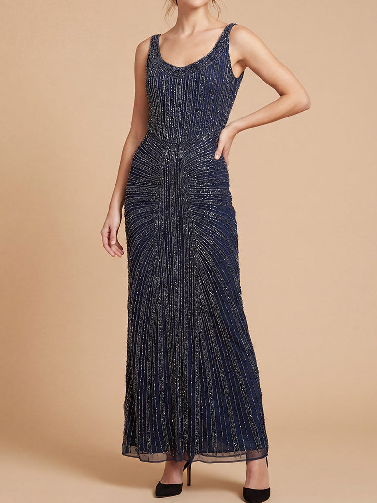Scoop Floor-Length Sequin Formal Sheath Lara 9920