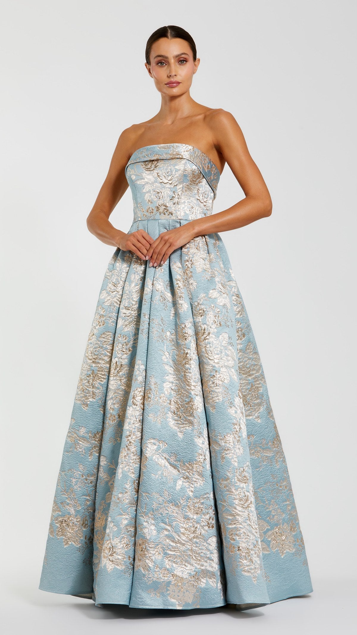 Mac Duggal style 9921144P in Blue Multi, front view