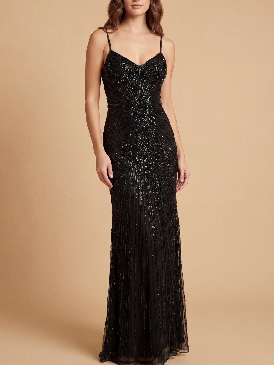 Sweetheart Floor-Length Sequin Evening Sheath Lara 9921