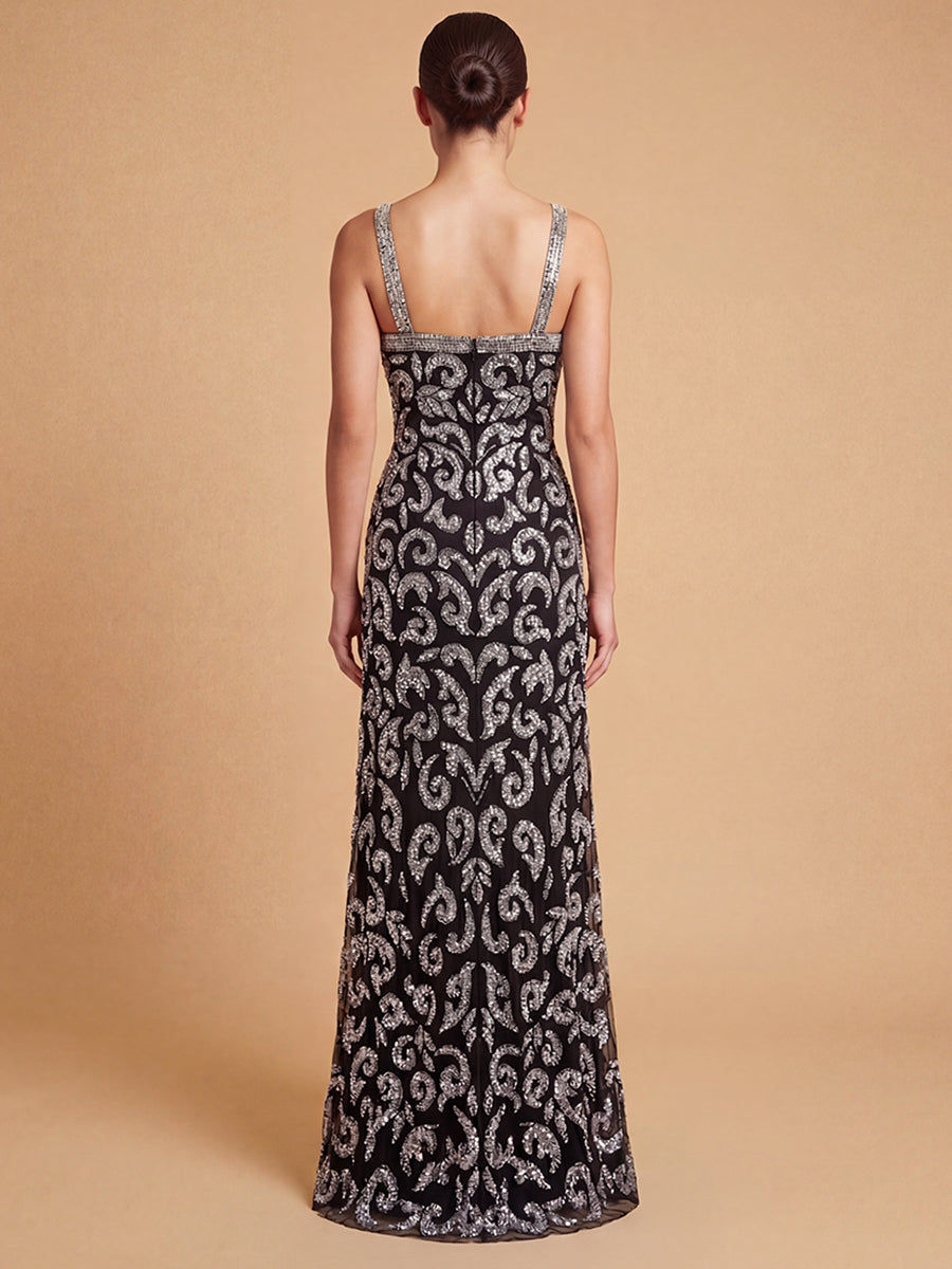 Halter Floor-Length Tulle Evening Sheath Lara 9922