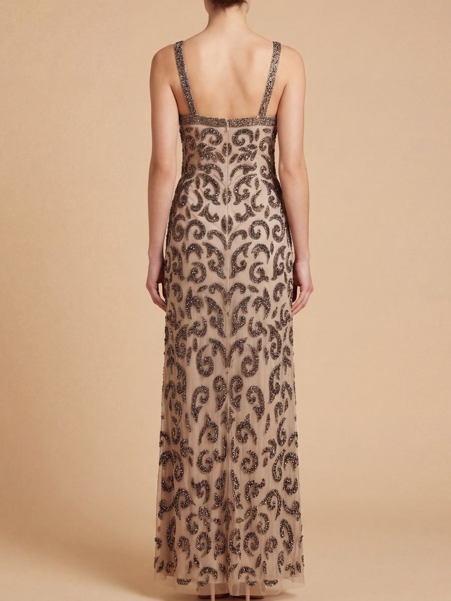 Halter Floor-Length Tulle Evening Sheath Lara 9922