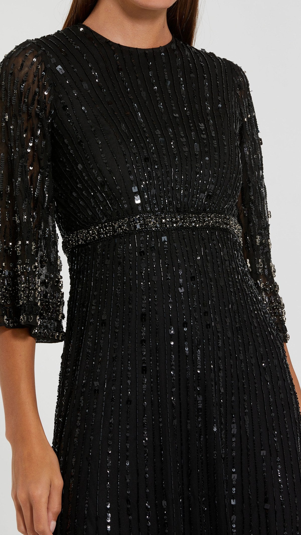 Mac Duggal style 9923045P in Black, detail view