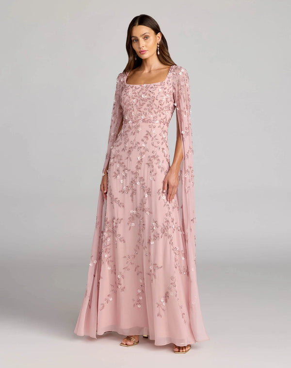 Square Floor-Length Chiffon Formal A-Line Gown Mac Duggal 9923068P