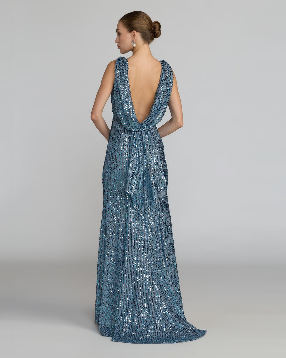 Bateau Floor-Length Sequin Formal Sheath Mac Duggal 9926331P