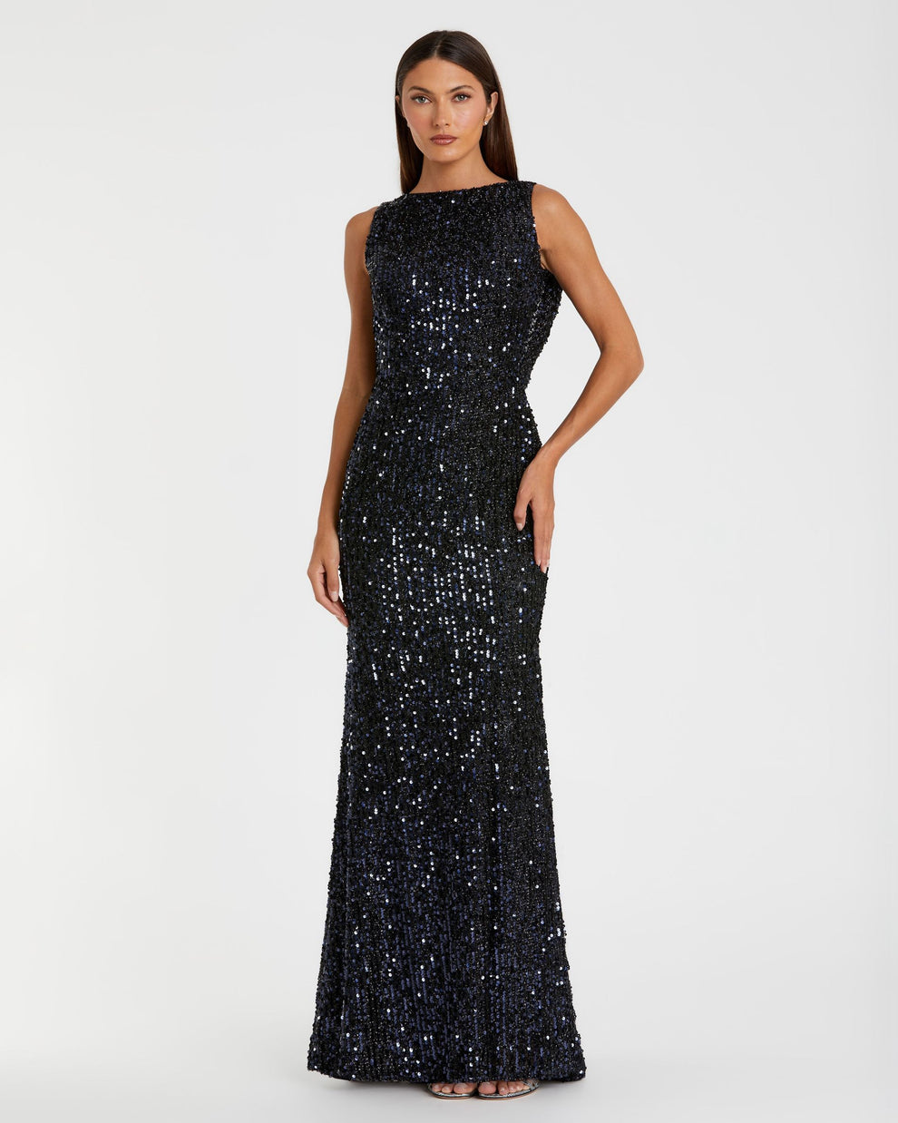 Bateau Floor-Length Sequin Formal Sheath Mac Duggal 9926331P
