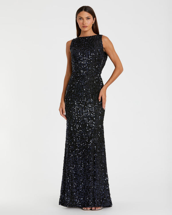 Bateau Floor-Length Sequin Formal Sheath Mac Duggal 9926331P