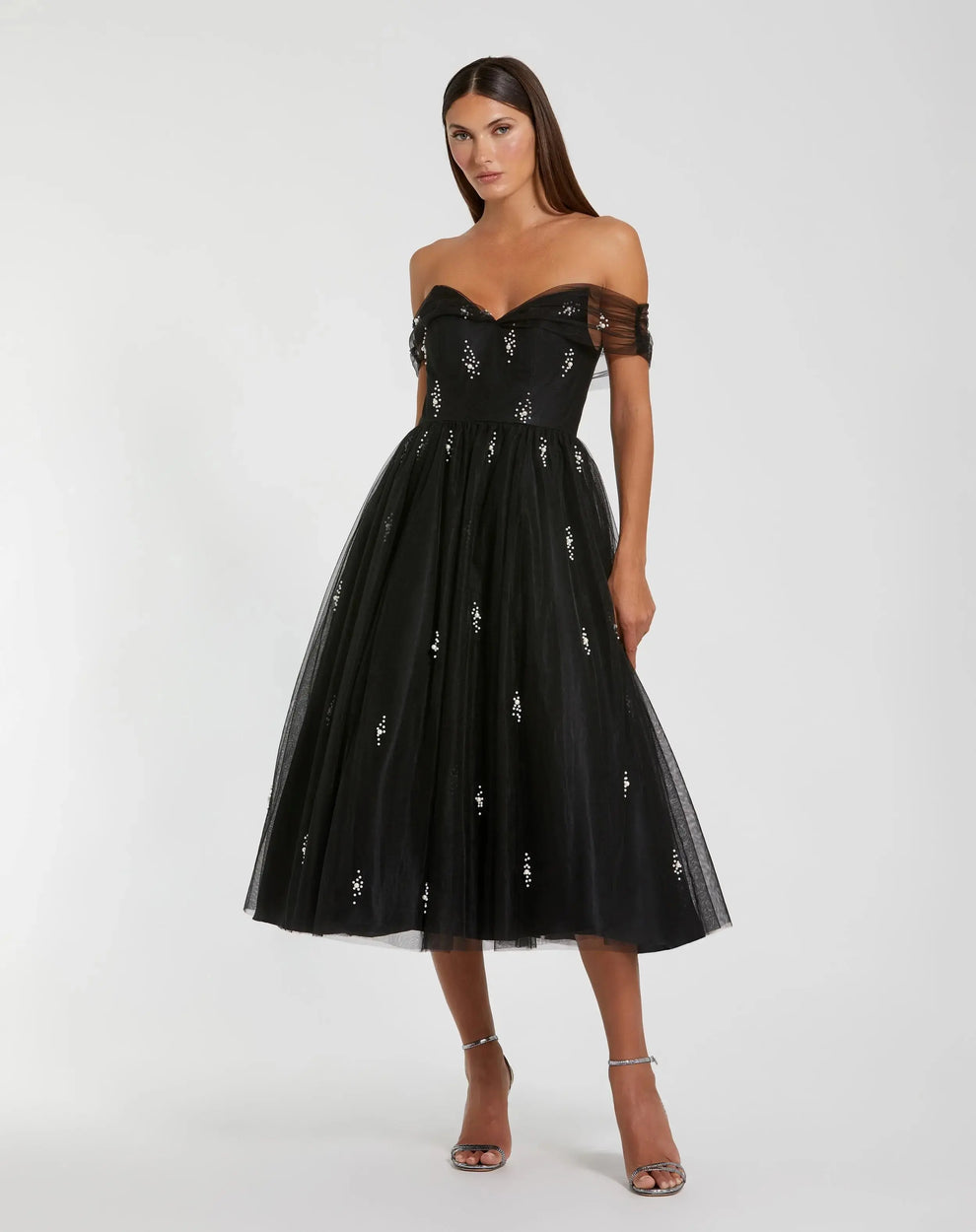 Cocktail Dresses Midi Formal Cocktail A Line Petite Dress Mac Duggal 9926498P Black
