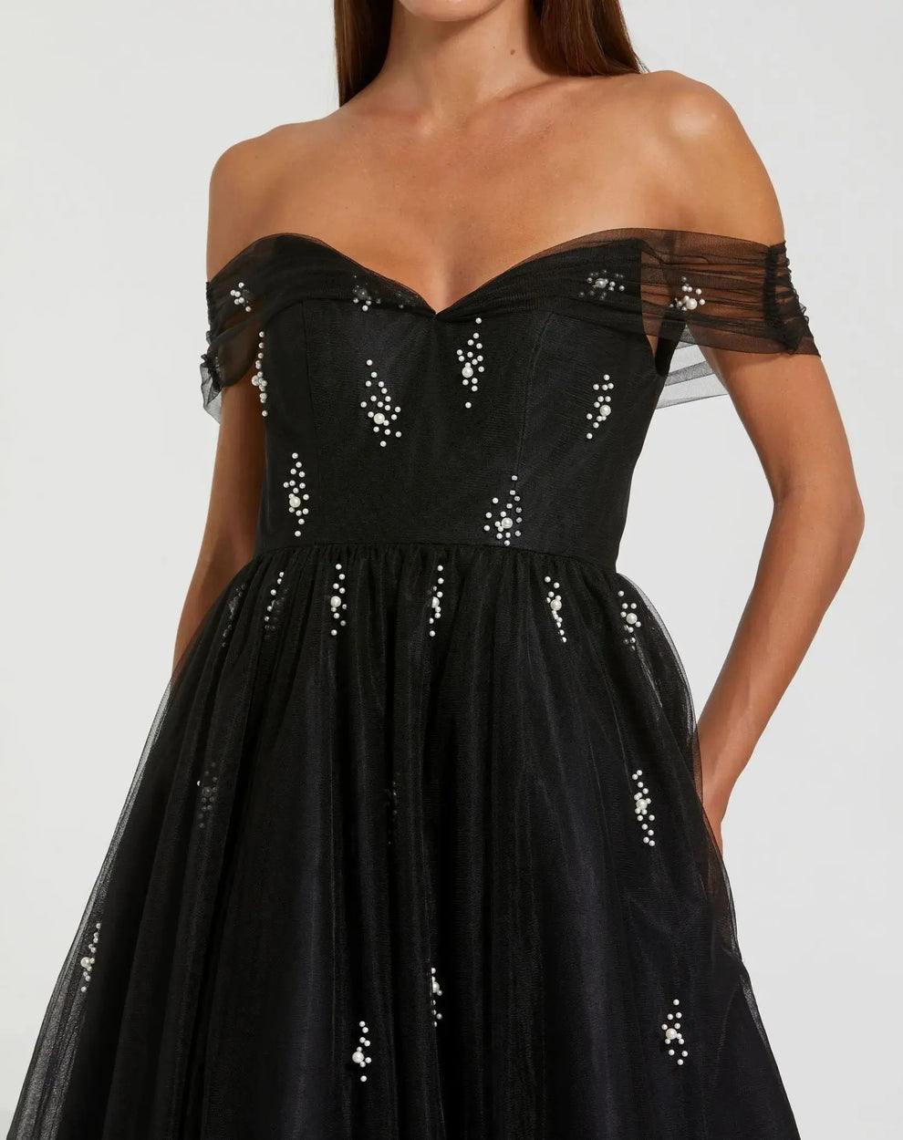 Cocktail Dresses Midi Formal Cocktail A Line Petite Dress Mac Duggal 9926498P Black