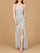 Prom Dresses Fitted Long Formal Mermaid Slit Dress Silver